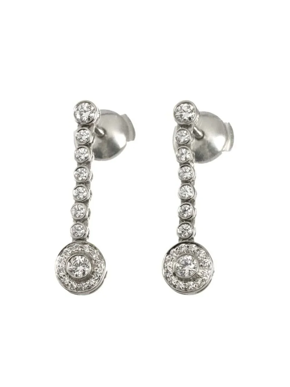 Tiffany & Co Jazz Graduated Diamond Earrings Pt Platinum Pierced
